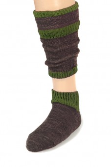 Beierse sokken Loferl bruin-groen